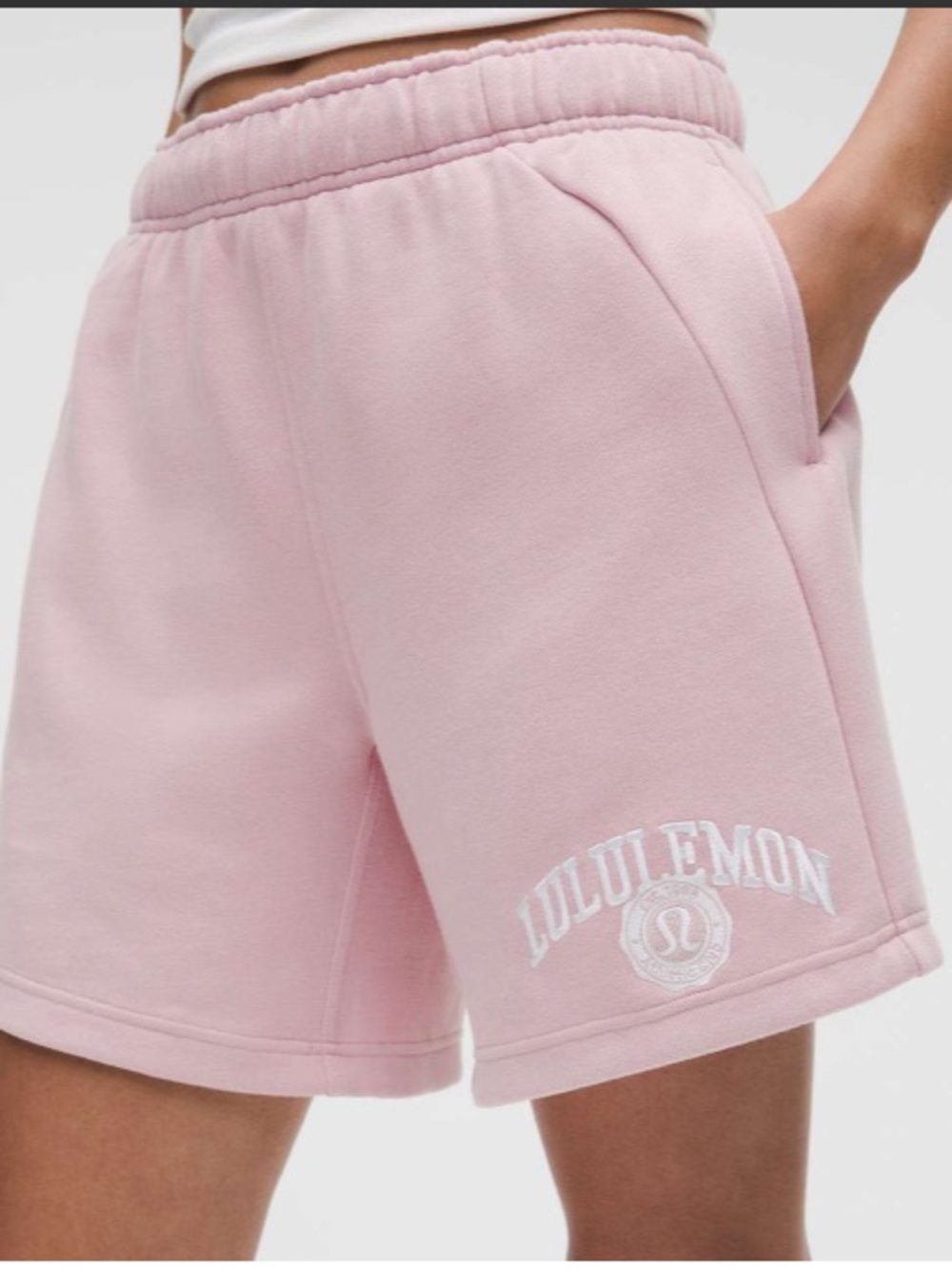 Lululemon Scuba Mid-Rise Oversized Sweat Shorts 7" Pink Haze size small